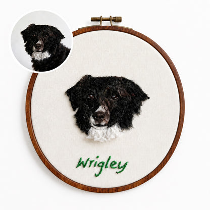 Custom Wool Felt Pet Portrait - Embroidered Wool Art｜Pet Memorial