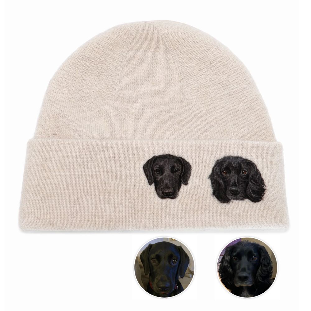 Custom Pet Portrait Wool Beanie – Hand-Felted Needle Art Hat