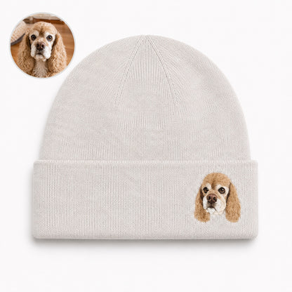 Custom Needle Felted Pet Portrait Hat | Hand-Felted Needle Art Hat
