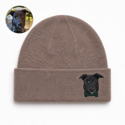 Custom Needle Felted Pet Portrait Hat | Hand-Felted Needle Art Hat