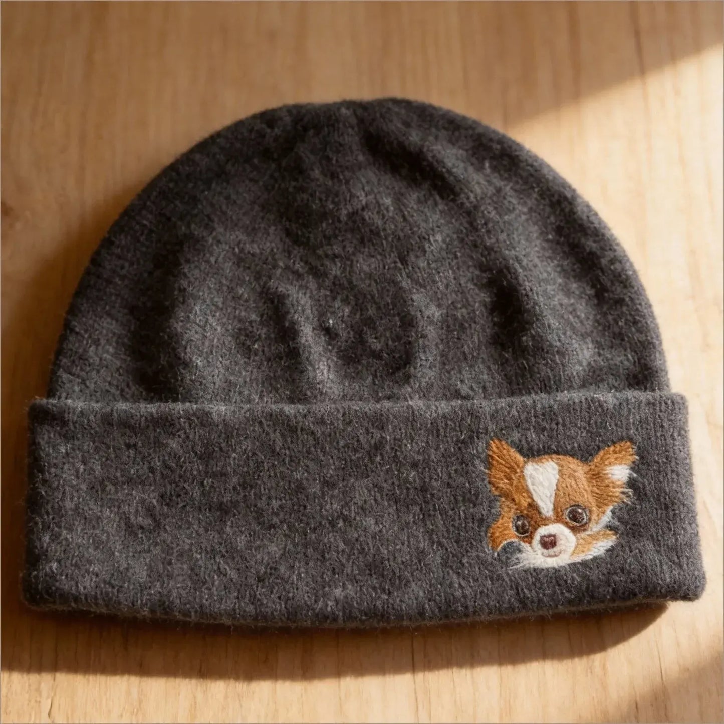 Custom Pet Portrait Wool Beanie – Hand-Felted Needle Art Hat