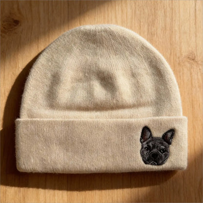 Custom Pet Portrait Wool Beanie – Hand-Felted Needle Art Hat