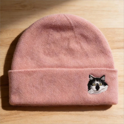 Custom Pet Portrait Wool Beanie – Hand-Felted Needle Art Hat